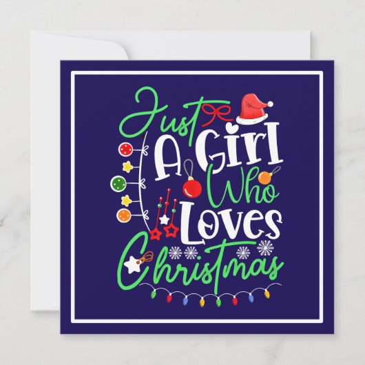 Gewoon Een Meisje Dat Van Kerst Mis Houdt Kaart (Voorkant)