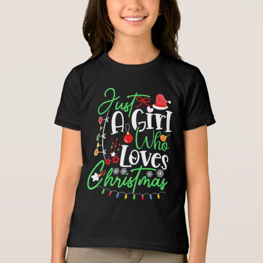 Gewoon Een Meisje Dat Van Kerst Mis Houdt Tri-Blend Shirt (Voorkant)