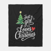 Gewoon een meisje dat van kerstboom familie cadeau fleece deken (Voorkant)