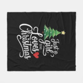Gewoon een meisje dat van kerstboom familie cadeau fleece deken (Voorkant (Horizontaal))