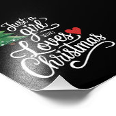 Gewoon een meisje dat van kerstboom familie cadeau foto afdruk (Hoek)