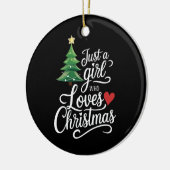 Gewoon een meisje dat van kerstboom familie cadeau keramisch ornament (Links)