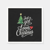 Gewoon een meisje dat van kerstboom familie cadeau servet (Voorkant)