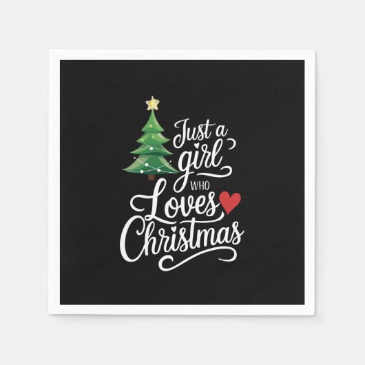 Gewoon een meisje dat van kerstboom familie cadeau servet (Voorkant)