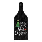 Gewoon een meisje dat van kerstboom familie cadeau snijplank (Voorkant)