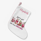 Gewoon een meisje dat van kerstkoffie houdt kleine kerstsok (Voorkant (Hangend))