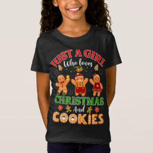Gewoon een meisje dat van Kerstmis en koekjes gemb T-shirt