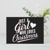 Gewoon een meisje dat van Kerstmis houdt  Feestdagenkaart (Staand voorkant)