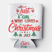 Gewoon een meisje dat van Kerstmis houdt in juli Blikjeskoeler (Voorkant)