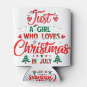 Gewoon een meisje dat van Kerstmis houdt in juli Blikjeskoeler (Achterkant)