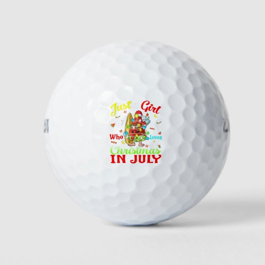 Gewoon een meisje dat van Kerstmis houdt in juli W Golfballen (Voorkant)