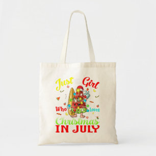 Gewoon een meisje dat van Kerstmis houdt in juli W Tote Bag