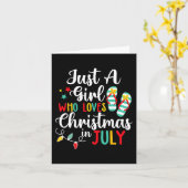 Gewoon een meisje dat van Kerstmis houdt in juli z Kaart (Gele Bloem)