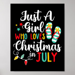 Gewoon een meisje dat van Kerstmis houdt in juli z Poster