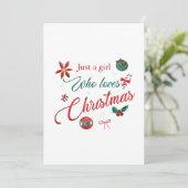 Gewoon een meisje dat van Kerstmis houdt Kaart (Staand voorkant)