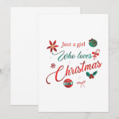 Gewoon een meisje dat van Kerstmis houdt Kaart (Voorkant / Achterkant)