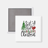 Gewoon een meisje dat van Kerstmis houdt, Kerstmis Magneet (Voorkant / Achterkant)