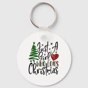 Gewoon een meisje dat van Kerstmis houdt, Kerstmis Sleutelhanger