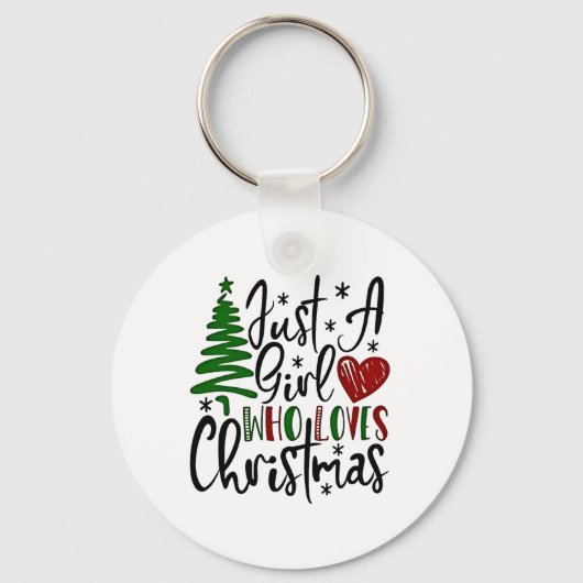 Gewoon een meisje dat van Kerstmis houdt, Kerstmis Sleutelhanger (Voorkant)