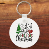 Gewoon een meisje dat van Kerstmis houdt, Kerstmis Sleutelhanger (Voorkant)
