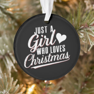 Gewoon een meisje dat van Kerstmis houdt Ornament