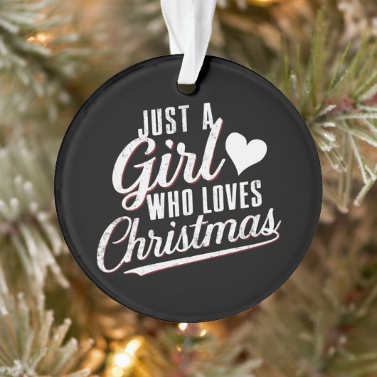 Gewoon een meisje dat van Kerstmis houdt Ornament (Boom)