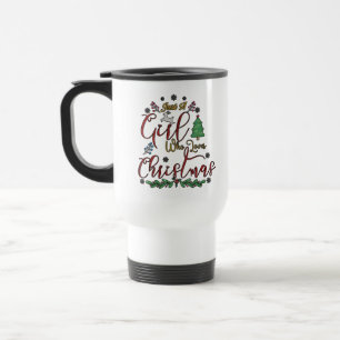 Gewoon een meisje dat van Kerstmis houdt Reisbeker