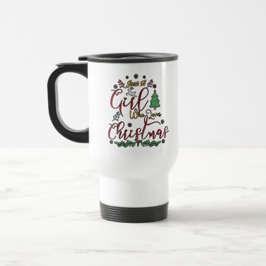 Gewoon een meisje dat van Kerstmis houdt Reisbeker (Links)