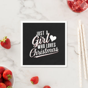 Gewoon een meisje dat van Kerstmis houdt Servet