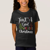 Gewoon een meisje dat van Kerstmis houdt. T-shirt (Voorkant)