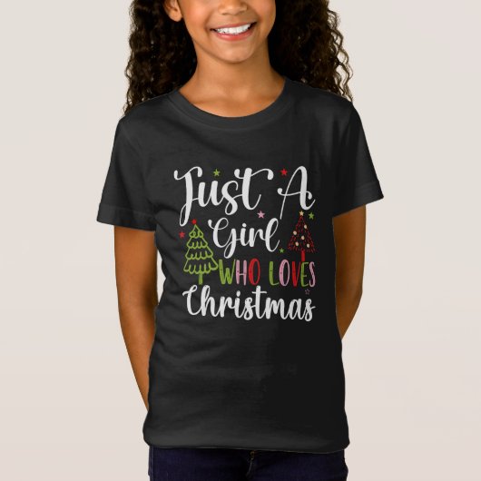 Gewoon een meisje dat van Kerstmis houdt. T-shirt (Voorkant)