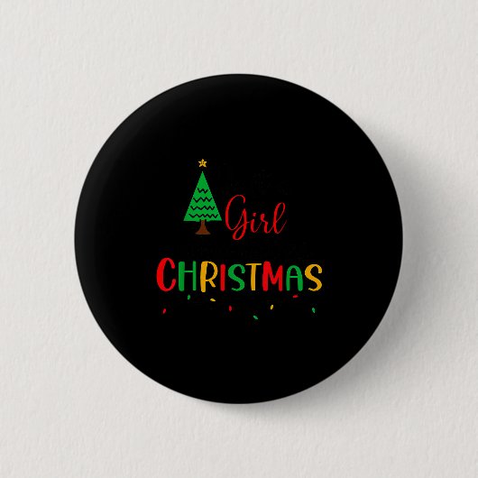 Gewoon een meisje dat van Kerstmis houdt, Vrouwen, Ronde Button 5,7 Cm (Voorkant)