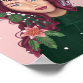 Gewoon een meisje dat van kerstschoonheid houdt poster (Hoek)