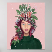 Gewoon een meisje dat van kerstschoonheid houdt poster (Voorkant)