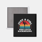 Gewoon een meisje dat van kickboksen houdt Kickbox Magneet (Voorkant / Achterkant)