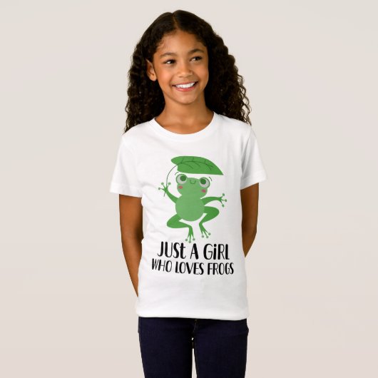 Gewoon een meisje dat van kikkerkkostuum-Kinderen  T-shirt (Voorkant volledig)