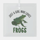 Gewoon een meisje dat van Kikkers houdt Glas Ornament (Voorkant)