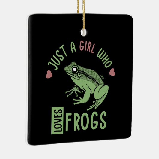 Gewoon een meisje dat van kikkers houdt... met kik keramisch ornament (Rechts)