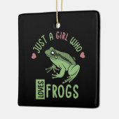 Gewoon een meisje dat van kikkers houdt... met kik keramisch ornament (Links)