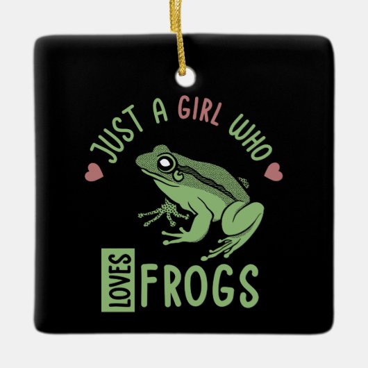 Gewoon een meisje dat van kikkers houdt... met kik keramisch ornament (Voorkant)