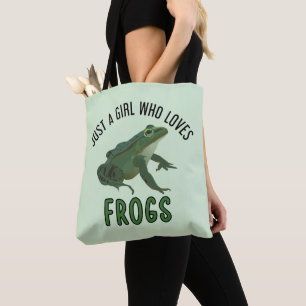 Gewoon een meisje dat van kikkers houdt... met kik tote bag