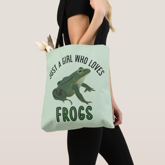 Gewoon een meisje dat van kikkers houdt... met kik tote bag (Dichtbij)