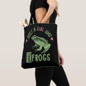 Gewoon een meisje dat van kikkers houdt... met kik tote bag (Dichtbij)