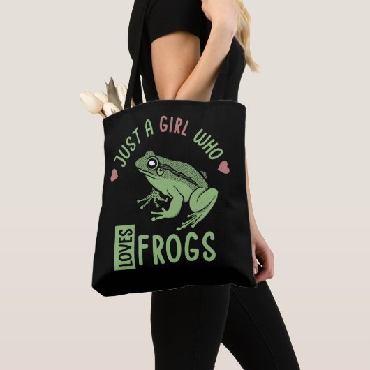 Gewoon een meisje dat van kikkers houdt... met kik tote bag (Dichtbij)