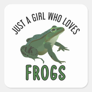 Gewoon een meisje dat van kikkers houdt... met kik vierkante sticker
