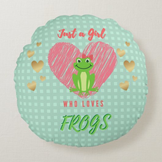 Gewoon een meisje dat van kikkers houdt rond de lo kussen (Voorkant)