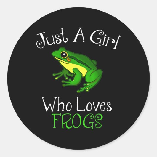 Gewoon een meisje dat van kikkers houdt... ronde sticker (Voorkant)