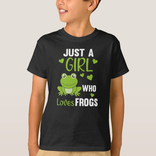 Gewoon een meisje dat van kikkers houdt... t-shirt (Voorkant)