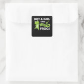 Gewoon een meisje dat van kikkers houdt... vierkante sticker (Tas)