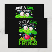 Gewoon een meisje dat van kikkers Kinder meisjes h Briefkaart (Voorkant / Achterkant)